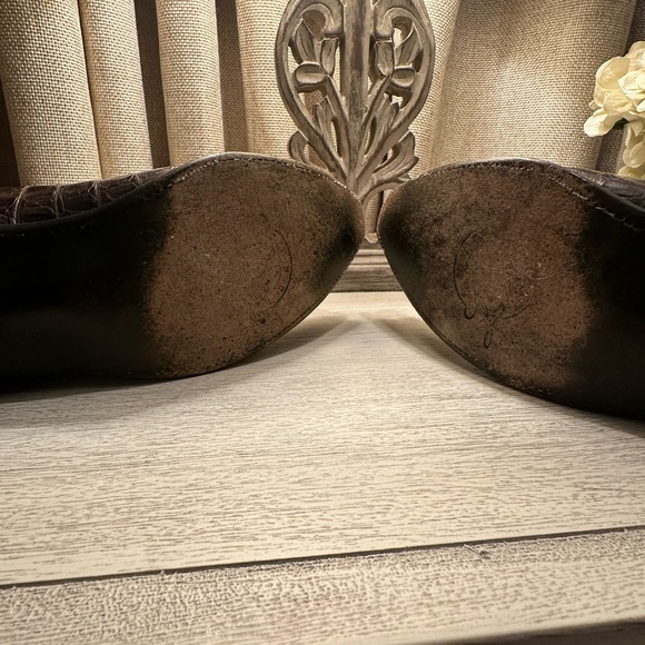 Lucchese Brown Caiman Cowboy Western Boots - Picture 5 of 11